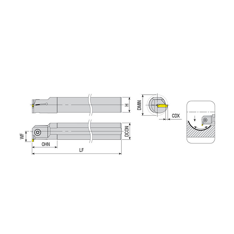 AIKT-K-L-16-2-T4 furat beszúrókés, Ø 16 mm, 2 mm-es lapkához, AKKO