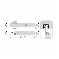 ADKT-K-L-2020-3-T20-H belső hűtéses beszúrókés, 20x20 mm, 3 mm-es lapkához, AKKO