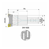 ABHR-D50x68-W32-L280-CC12 kétélű nagyoló kiesztergáló, Ø 50-68 mm, L=280 mm, AKKO