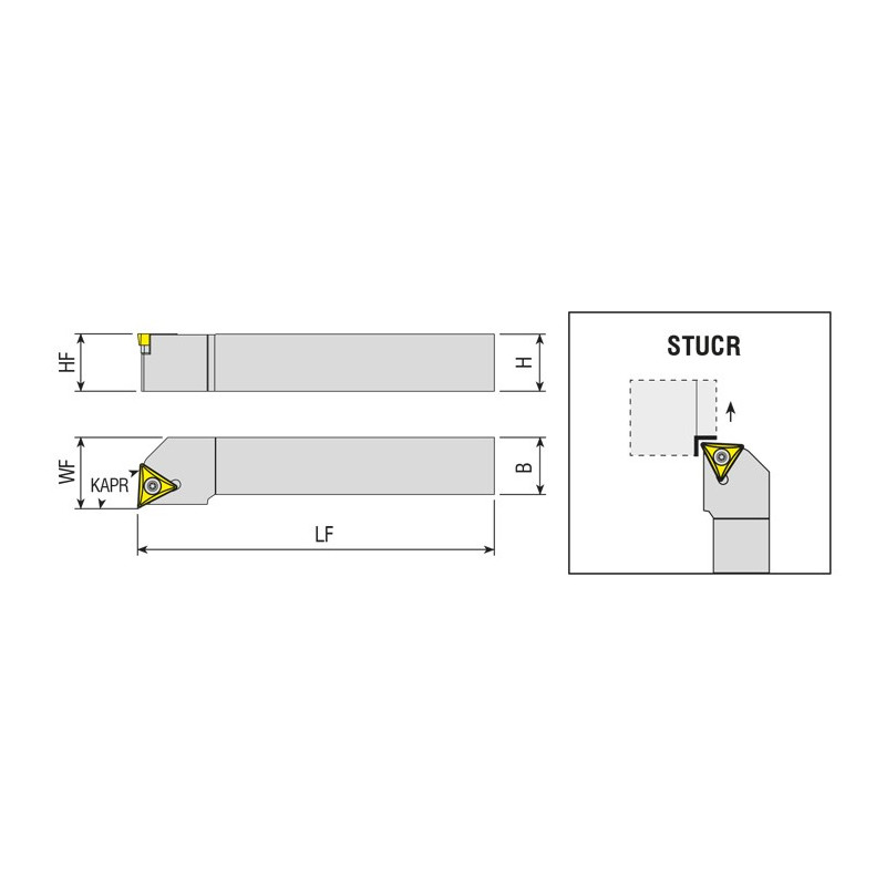 STUCR 2020 K16 esztergakés, 93°, 20x20 mm, AKKO