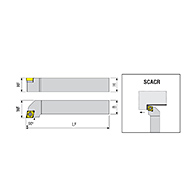 SCACR 1212 F09 esztergakés, 90°, 12x12 mm, AKKO