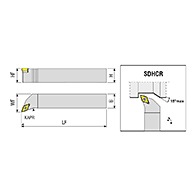 SDHCR 1616 H07 esztergakés, 107,5°, 16x16 mm, AKKO