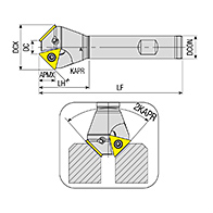 ACM30-TC16-D17.5X32.5-W20-L100-Z02 száras élletörő maró, Ø 32 mm, AKKO