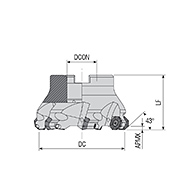 AFM43C-OF07-D100-A32-Z06 feltűzhető síkmaró, Ø 100 mm, AKKO