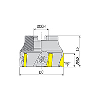 AFM90C-TP22-D100-A32-Z07 feltűzhető sarokmaró, 90°, Ø 100 mm, AKKO