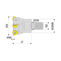 AHFM-WN09T3-D32-M16-L40-Z03-H felcsavarozható nagy előtolású maró, Ø 32 mm, AKKO