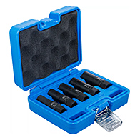 Spirálbites dugókulcskészlet / csavarkiszedő, hosszított, 3/8", 10 - 16 mm, 5 darabos (BGS-74568)