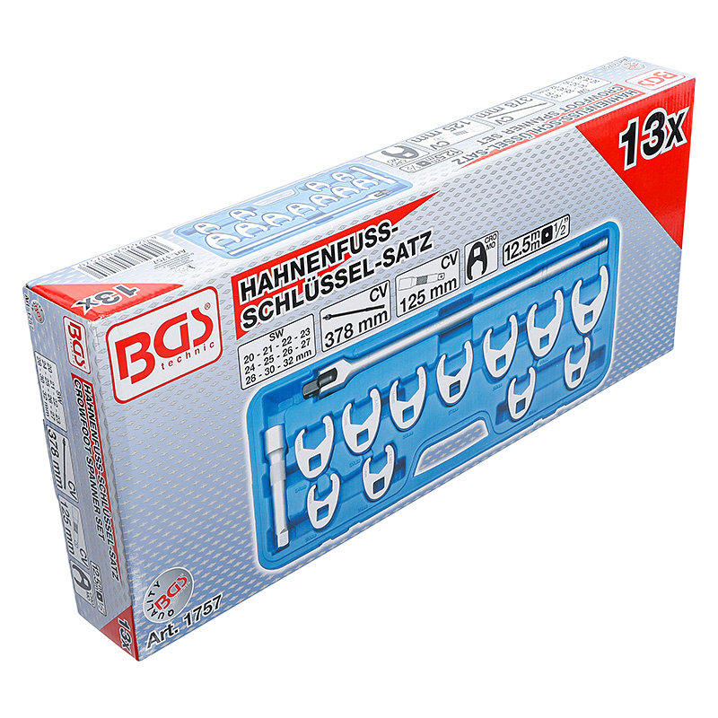 Hollanderkulcs készlet, 1/2", 20 - 32 mm, 13 darabos (BGS-1757)