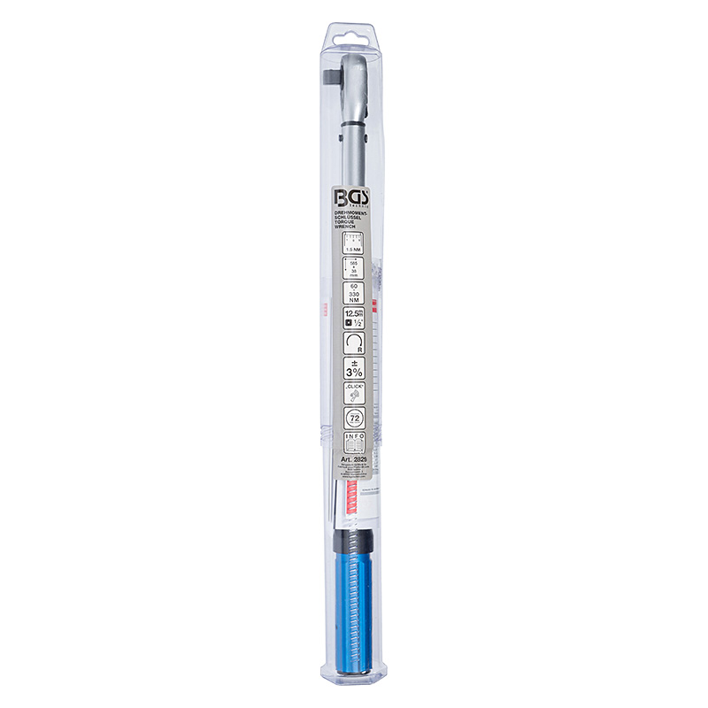 Nyomatékkulcs, finom beosztású, 1/2", 60 - 330 Nm (BGS-2829)