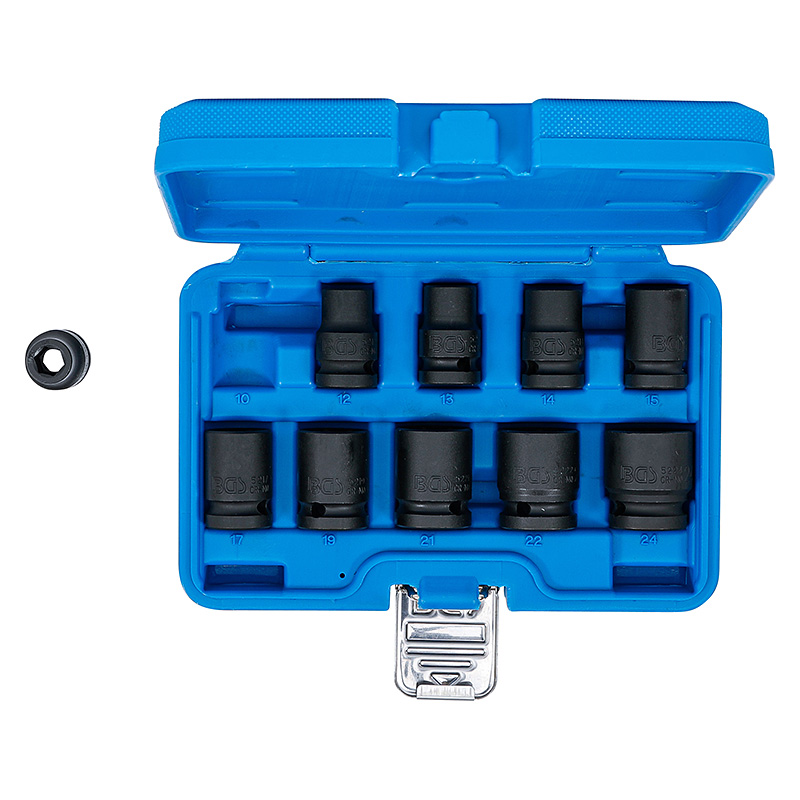 Levegős dugókulcskészlet hatszögletű, 1/2", 10 - 24 mm, 10 darabos (BGS-5205)