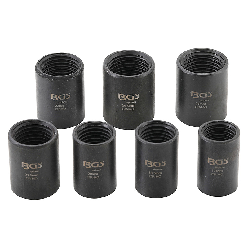 Spirálbites dugókulcskészlet /csavarkiszedő, 17 - 26 mm, 7 darabos (BGS-5291)