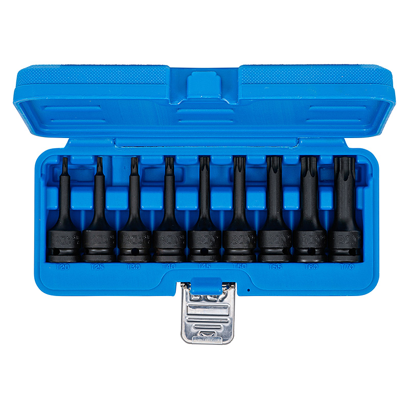 Levegős bit-dugókulcskészlet, 1/2", T-profil (Torx) T20 - T70, 9 darabos (BGS-5480)