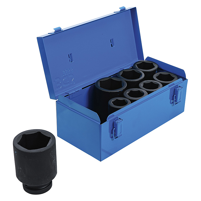 Levegős dugókulcskészlet hatszögletű, hosszított, 1", 27 - 50 mm, 8 darabos (BGS-5500)