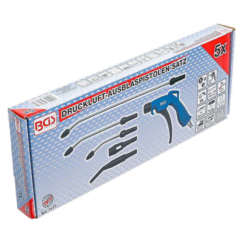 Lefúvatópisztoly, 5 rátéttel (BGS-7177)