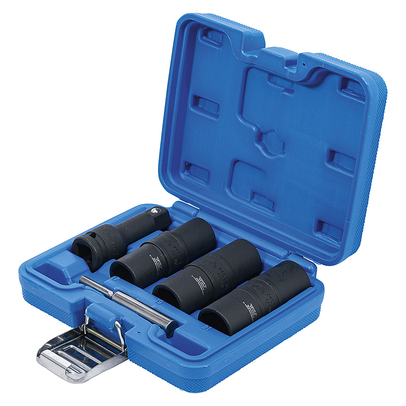 Speciális levegős, fordítóbetétes dugókulcskészlet, hatszögletű és csavarhúzó, 17 - 19 - 21 mm, 1/2", 3 darabos (BGS-7467)