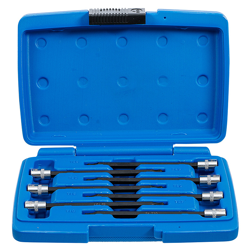 Behajtófej-készlet, 1/4", T-profil (Torx) gömbfejes T10 - T40, 7 darabos (BGS-8618)