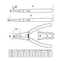 Zégerfogó készlet, 175 mm, 4 darabos (BGS-447)
