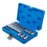 Behajtófej-készlet, 1/4" és 1/2", XZN, 18 darabos (BGS-5172)