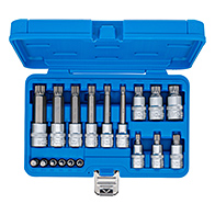 Behajtófej-készlet, 1/4" és 1/2", XZN, 18 darabos (BGS-5172)
