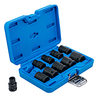 Levegős dugókulcskészlet hatszögletű, 1/2", 10 - 24 mm, 10 darabos (BGS-5205)