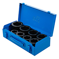 Levegős dugókulcskészlet hatszögletű, 1", 27 - 50 mm, 8 darabos (BGS-5245)
