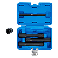 Spirálbites dugókulcskészlet /csavarkiszedő, hosszított, 1/2", 17 -22 mm, 5 darabos (BGS-5262)