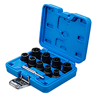 Spirálbites dugókulcskészlet /csavarkiszedő, 1/2", 10 - 19 mm, 10 darabos (BGS-5266)