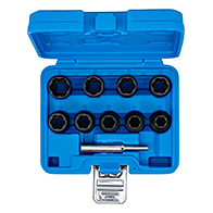 Spirálbites dugókulcskészlet /csavarkiszedő, 1/2", 10 - 19 mm, 10 darabos (BGS-5266)