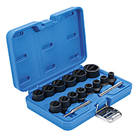 Spirálbites dugókulcskészlet /csavarkiszedő, 1/2", 8 - 27 mm, 16 darabos (BGS-5269)