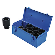 Levegős dugókulcskészlet hatszögletű, hosszított, 1", 27 - 50 mm, 8 darabos (BGS-5500)