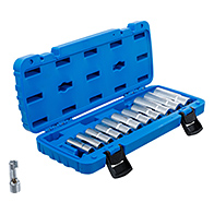 Speciális dugókulcskészlet, hasított, 3/8", 5 - 19 mm, 12 darabos (BGS-70988)