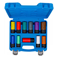 Légkulcsfej készlet, 1/2", 15 - 27 mm méretű és speciális kerékcsavarok, 11 darabos (BGS-74254)