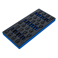 Levegős dugókulcskészlet, 1/2", 24 darabos, tálcán (BGS-74514)