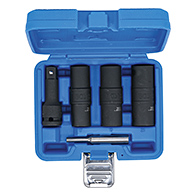 Speciális levegős, fordítóbetétes dugókulcskészlet, hatszögletű és csavarhúzó, 17 - 19 - 21 mm, 1/2", 3 darabos (BGS-7467)