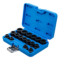 Levegős dugókulcskészlet hatszögletű, extra lapos, 1/2", 8 - 24 mm, 17 darabos (BGS-9286)