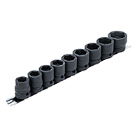 Levegős dugókulcskészlet, hatszögletű, extra lapos, 1/2", 13 - 24 mm, 9 darabos (BGS-9551)