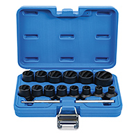 Spirálbites dugókulcskészlet /csavarkiszedő, 1/2", 8 - 27 mm, 16 darabos (BGS-5269)