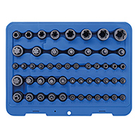 Behajtófej- és dugókulcs-készlet, E-profil / T-profil (Torx) / T-profil (Torx) furattal / TP-profil (Torx plus), 52 darabos (BGS-9839)