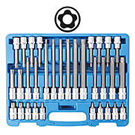Behajtófej-készlet, 1/2", TPS-profil (Torx Plus) furattal TPS20 - TPS70, 32 darabos (BGS-5191)