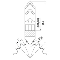 Lánckerék alakmaró készlet, NFMt, 3 részes, marók sorszáma: 1 - 3, HSS, Fenes