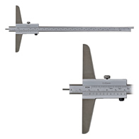 Mélységmérő tolómérő hengeres mérőcsúccsal és fordítható mérőléccel, inox, leolvasás: 0,02 mm, DIN862