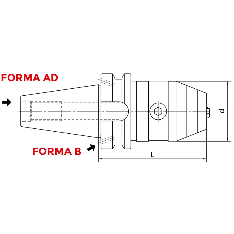 Száras NC fúrótokmány, MAS 403BT AD/B, KINTEK