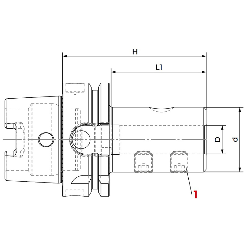 Szerszámtartó telibefúróhoz, HSK, DIN 69893 A+C, KINTEK