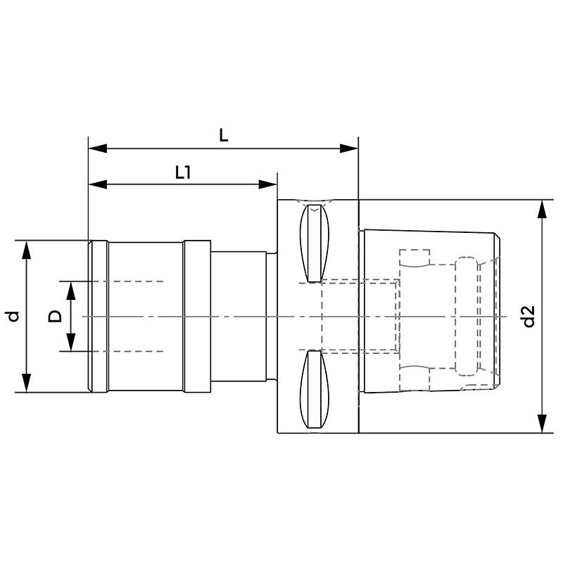 Menetfúró adapter, Capto, ISO 26623-1, hosszkiegyenlítő nélkül, KINTEK