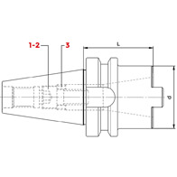 Átalakítóhüvely, BT / SK - ISO, csavarral, MAS 403-BT AD, KINTEK