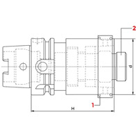 Átalakítóhüvely, HSK / HSK, kézi szorítású, DIN 69893 A+C, KINTEK