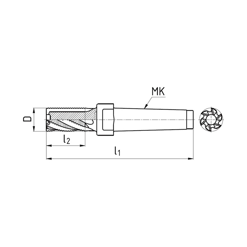 Kúposszárú nagyoló maró, 30°, HSS-E-Co8, DIN845B/C, ZPS 424248