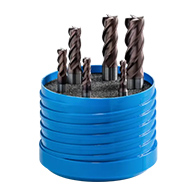 Ujjmaró készlet, 4 élű, DIN844K, 40°, HSS-E-Co8, TiAlN, Weldon, 6 darabos, 4-12 mm, ZPS