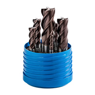Ujjmaró készlet, 4 élű, DIN844K, 40°, HSS-E-Co8, TiAlN, Weldon, 6 darabos, 6-20 mm, ZPS