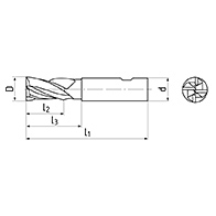 Ujjmaró, 4 élű, INOX, 50°, HSS-E-PM, AlTiN, Weldon, ZPS 150617S